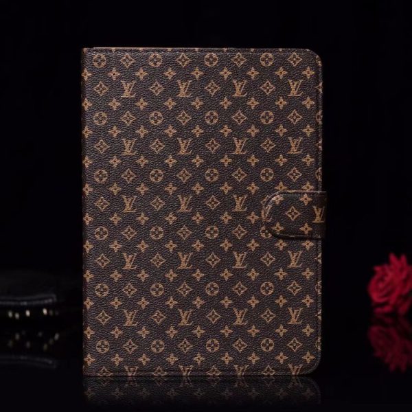 Elegant Monogram Canvas Flip Cover Apple iPad Protective Leather Case - 图片 2