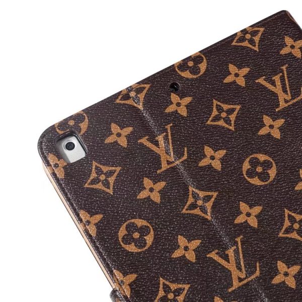 Luxury Canvas Monogram Leather Fresh Summer Theme Pattern Apple iPad case Black - 图片 8