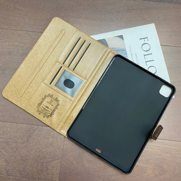 Luxury Canvas Monogram Leather Fresh Summer Theme Pattern Apple iPad case Black - 图片 13