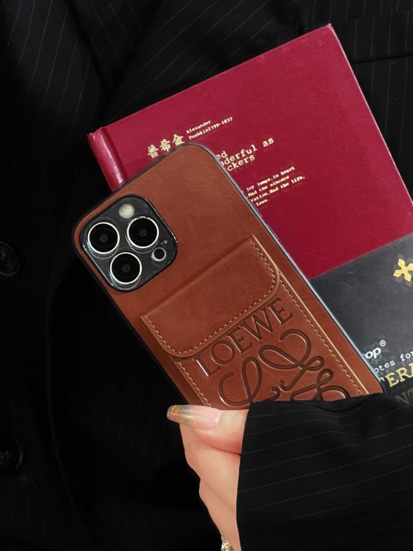LOEWE iPhone Case With Card Holder Brown-LZP241448 - 图片 6