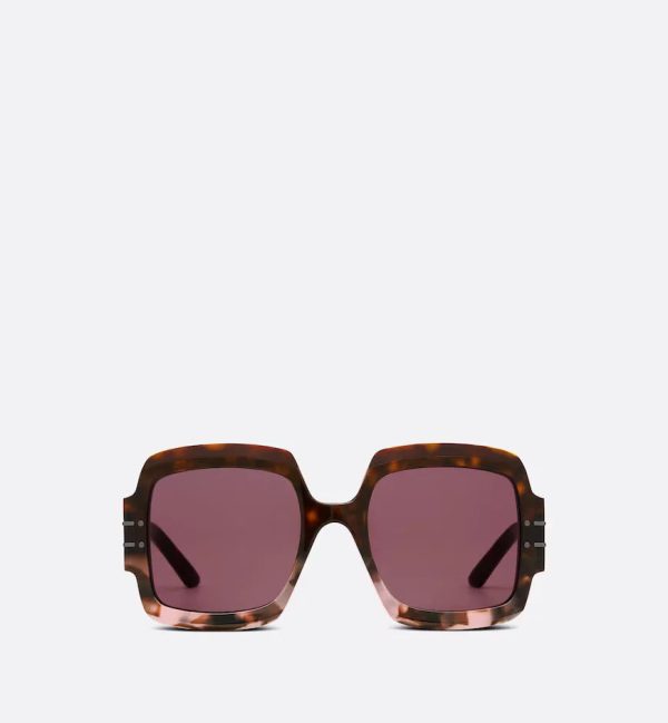 Brown-to-Pink Gradient Tortoiseshell-Effect Square Sunglasses DSGTS1U - 图片 2