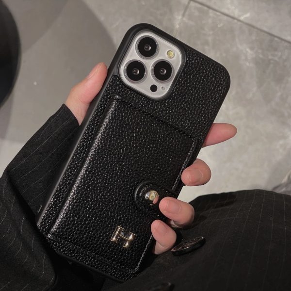 H Leather Card Holder iPhone Case - 图片 9