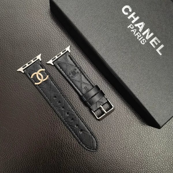Luxury Gold Monogram 3D Embossed Leather Apple Watch Strap - 图片 7