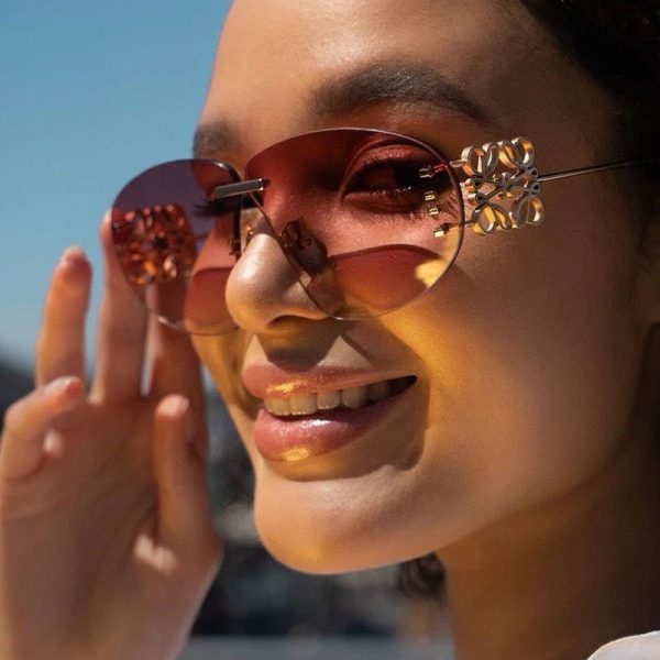Metal temple gradient sunglasses 00264 - 图片 2
