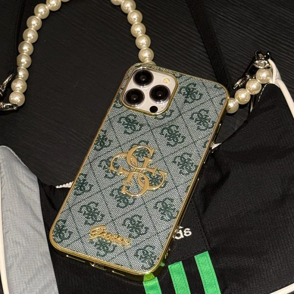 Gue Gold Logo Leather iPhone Case - 图片 6
