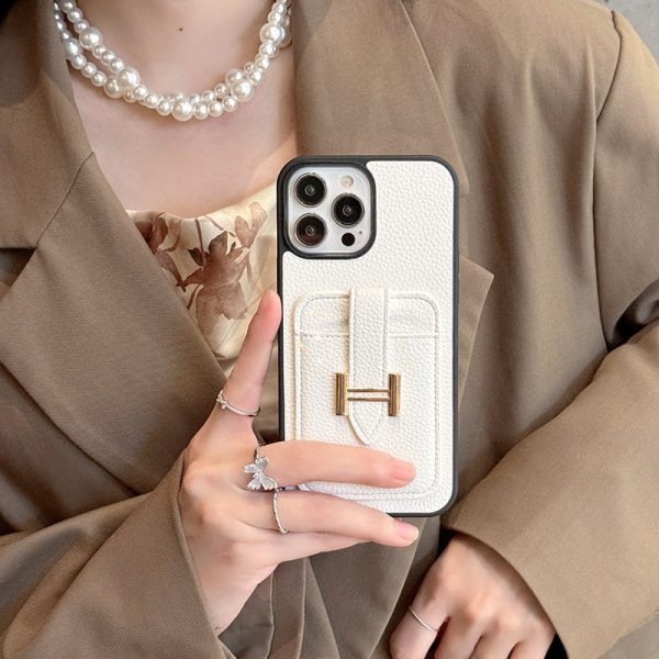 H Card Holder Leather iPhone Case - 图片 8
