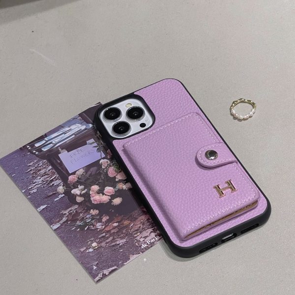 H Leather Card Holder iPhone Case - 图片 7