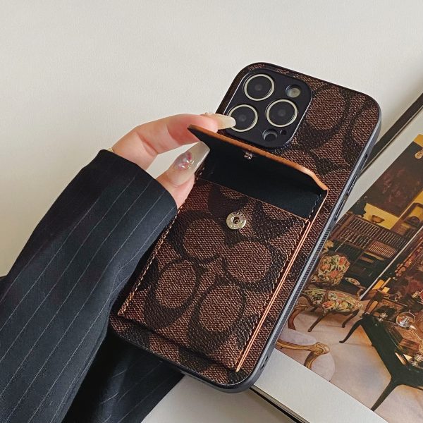 Coach iPhone Case With  Wallet Dark Brown-HP240513 - 图片 3