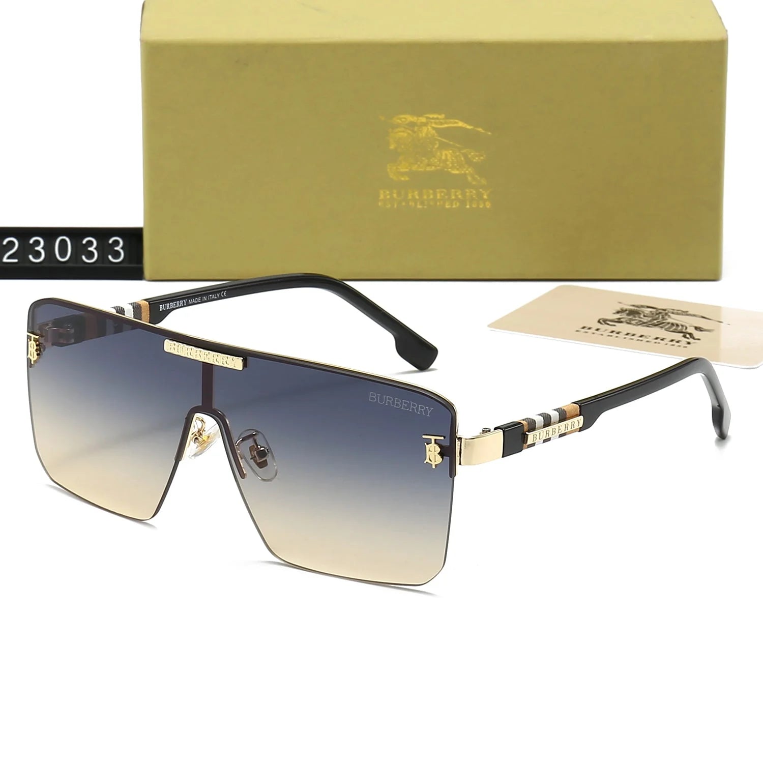 One-Piece Checkered HD Sunglasses 23033 - 图片 10