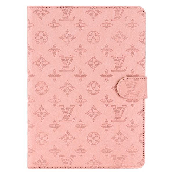 3D Embossed Canvas Monogram Holster Apple iPad Flip Cover With Stand Function - 图片 5