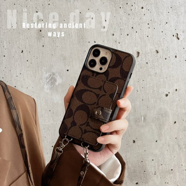 Coach iPhone Case With Wallet And  Strap Brown -SZK240402 - 图片 2