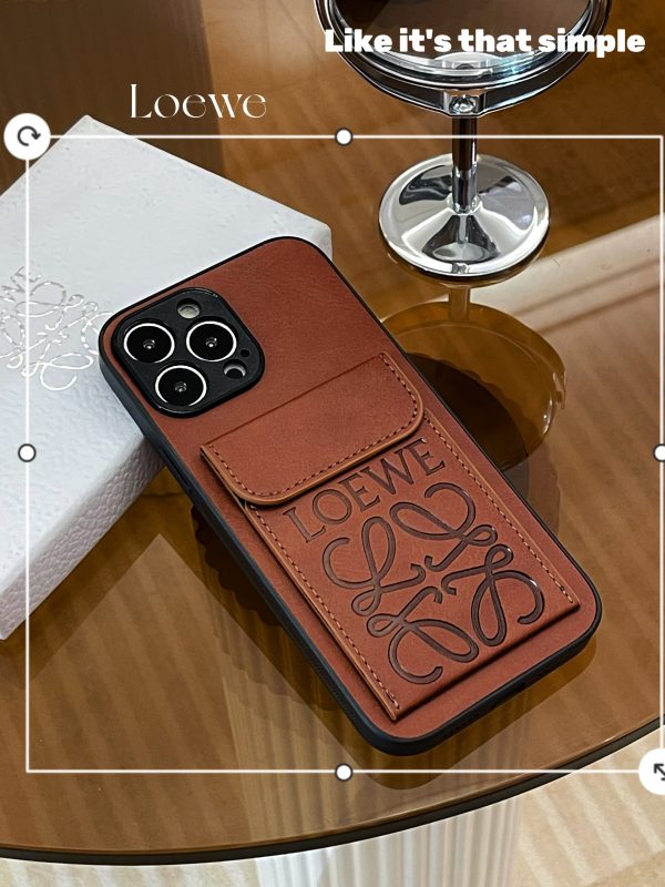 LOEWE iPhone Case With Card Holder Brown-LZP241448 - 图片 2