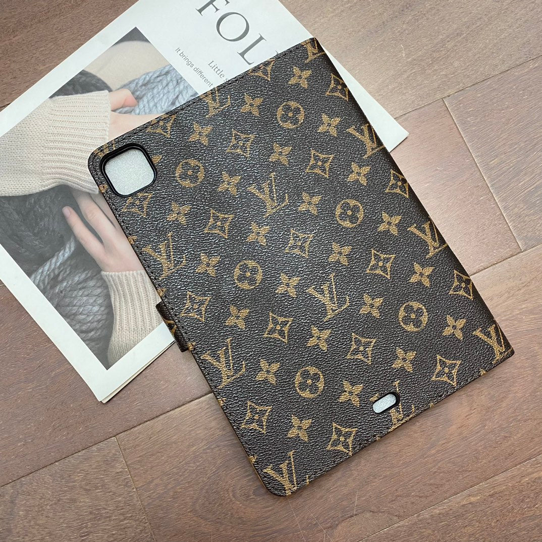 Luxury Canvas Monogram Leather Fresh Summer Theme Pattern Apple iPad case - 图片 8