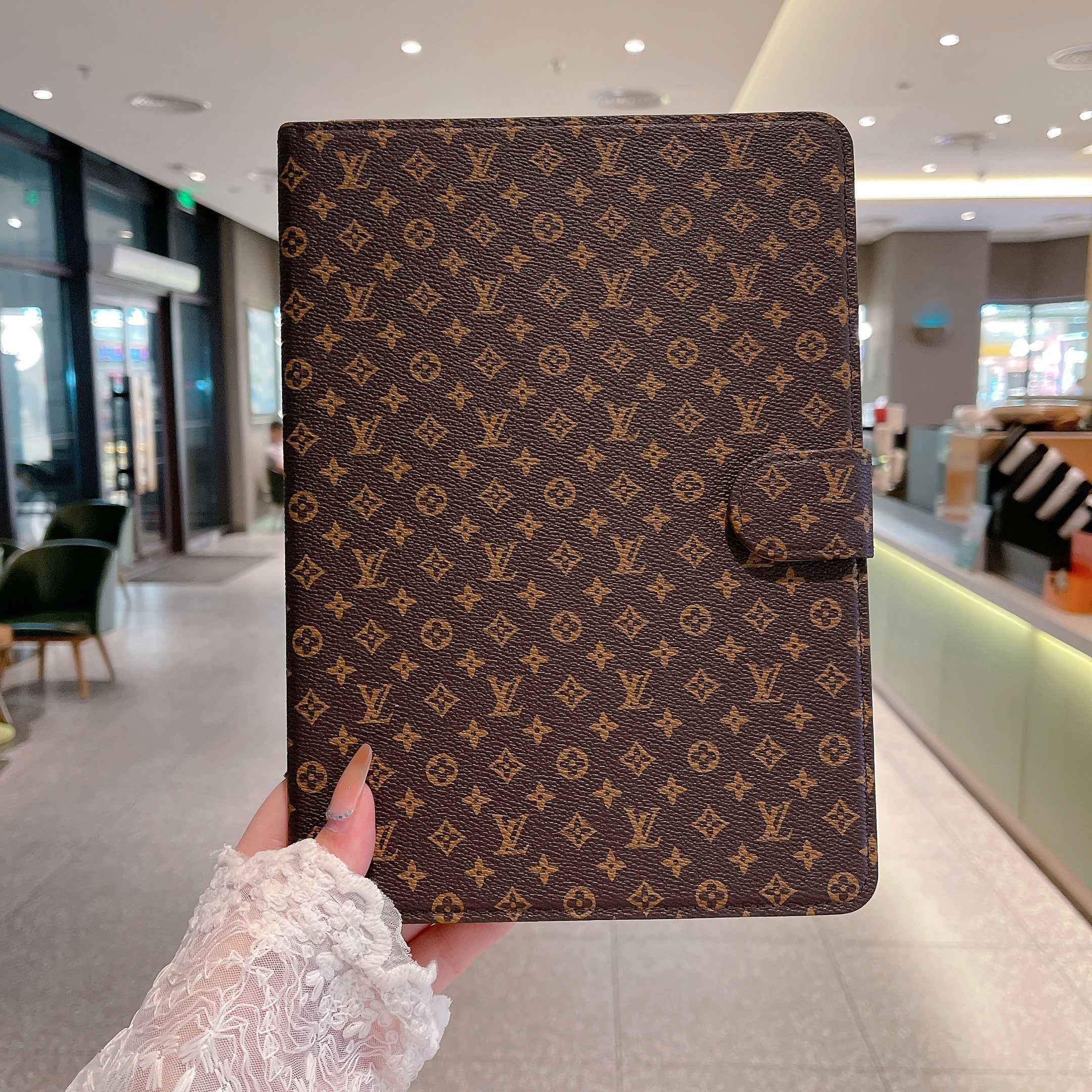 Luxury Canvas Monogram Leather Fresh Summer Theme Pattern Apple iPad case - 图片 15
