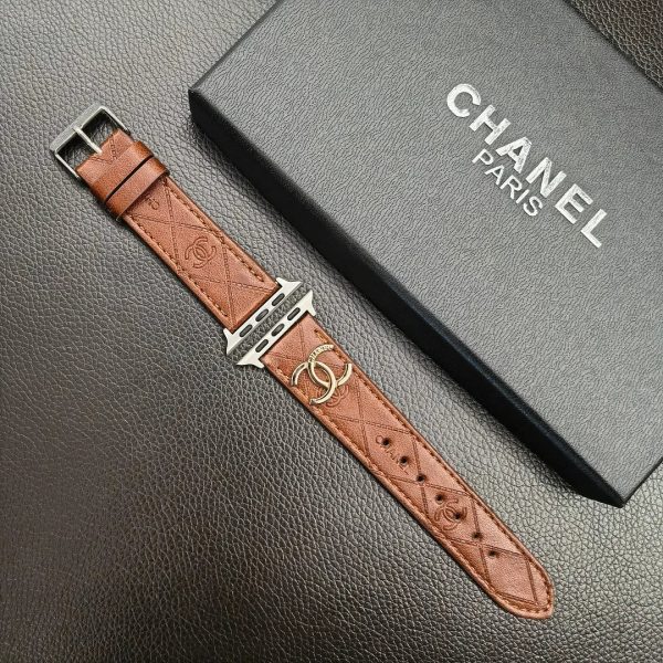 Luxury Gold Monogram 3D Embossed Leather Apple Watch Strap - 图片 8