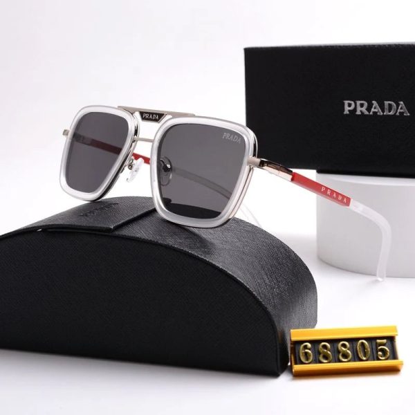 Unisex Double Bridge Metal Square Sunglasses 68805 - 图片 6