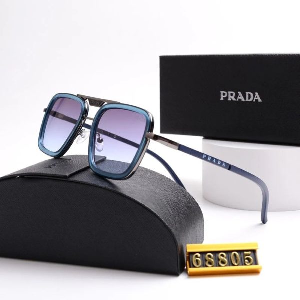 Unisex Double Bridge Metal Square Sunglasses 68805 - 图片 9