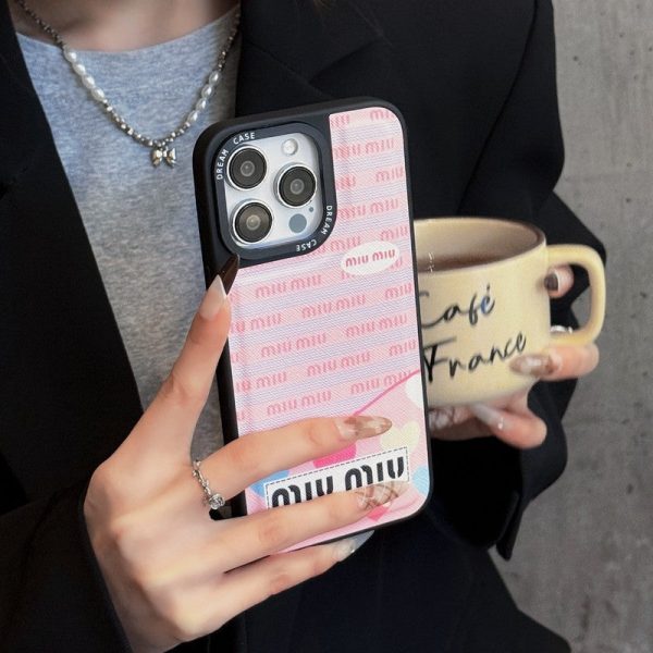 Miu Green & Pink Leather iPhone Case - 图片 8