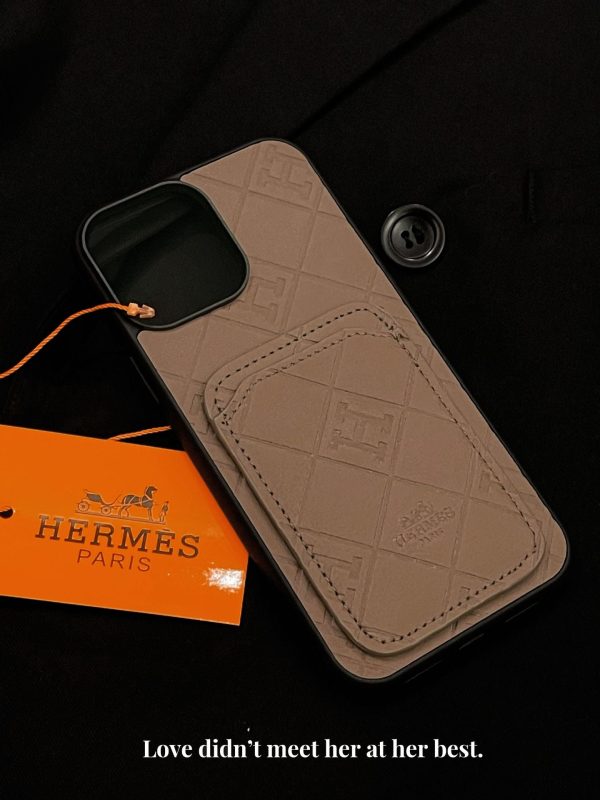 H Leather Card Holder iPhone Case - 图片 9