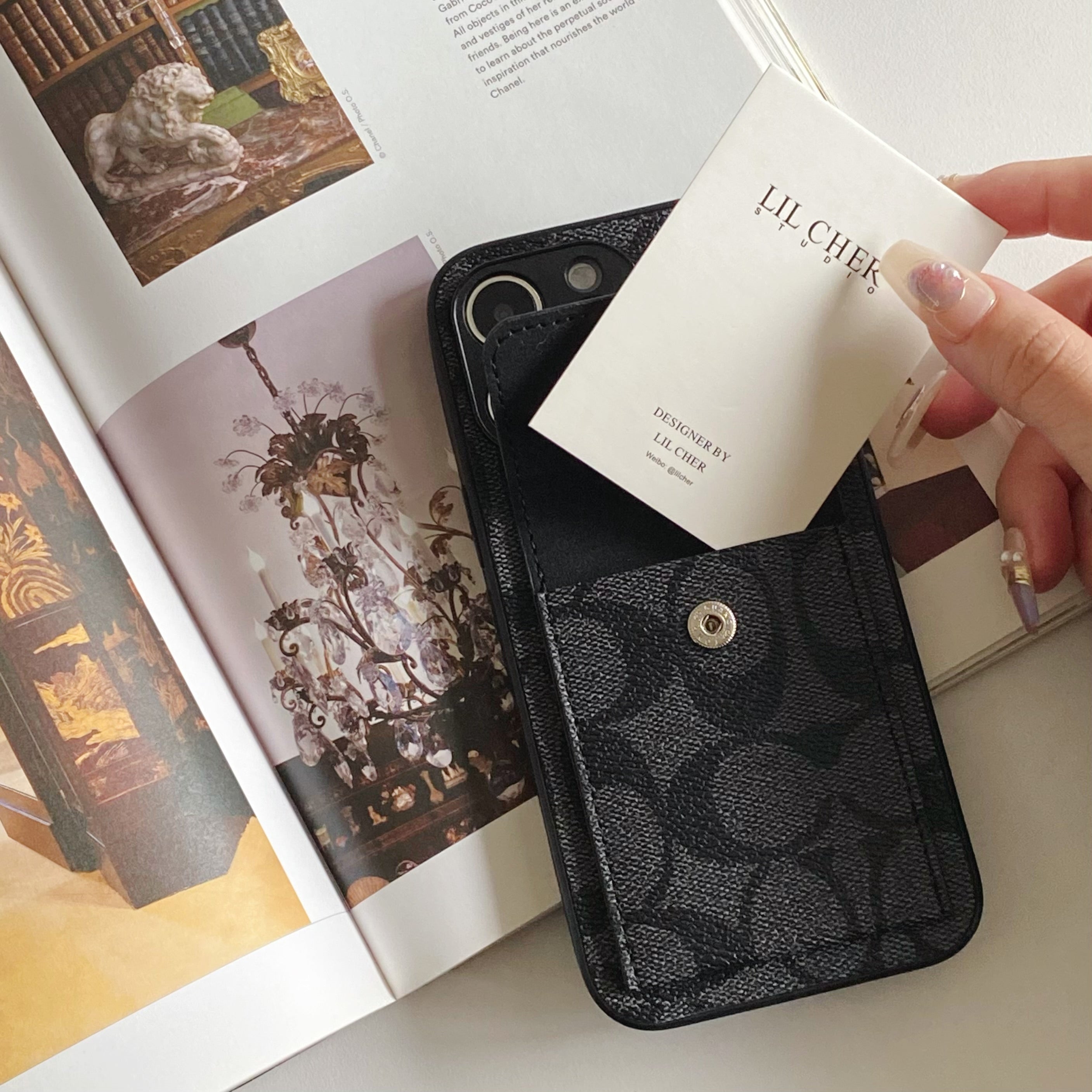 Coach iPhone Case With  Wallet Black-HP240513 - 图片 3