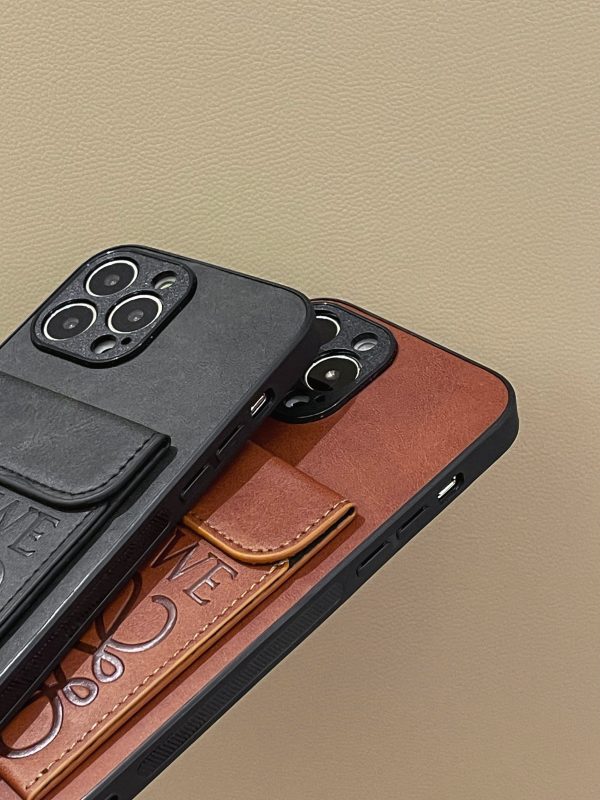 LOEWE iPhone Case With Card Holder Black-LZP241448 - 图片 3