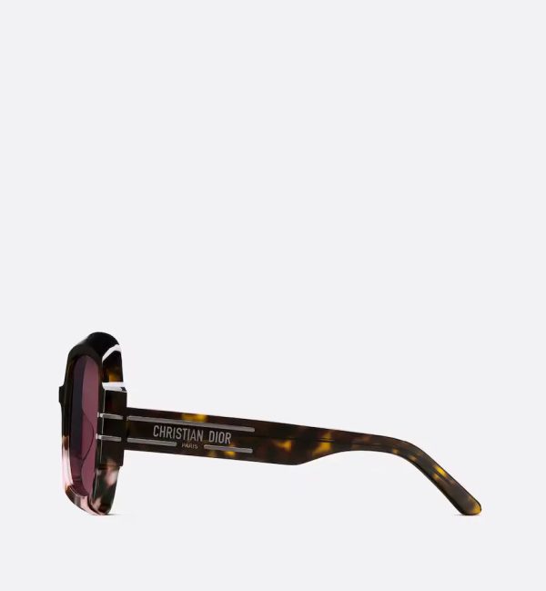 Brown-to-Pink Gradient Tortoiseshell-Effect Square Sunglasses DSGTS1U - 图片 3