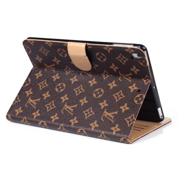 Luxury Canvas Monogram Leather Fresh Summer Theme Pattern Apple iPad case Black - 图片 2