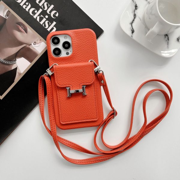 H Card Holder Leather Chain iPhone Case - 图片 11
