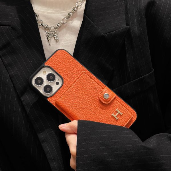 H Leather Card Holder iPhone Case - 图片 10