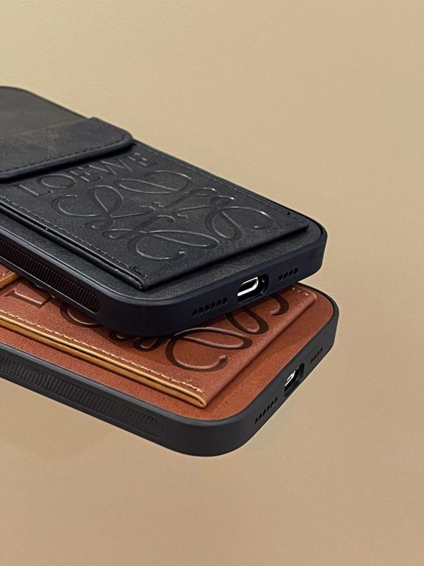 LOEWE iPhone Case With Card Holder Black-LZP241448 - 图片 4