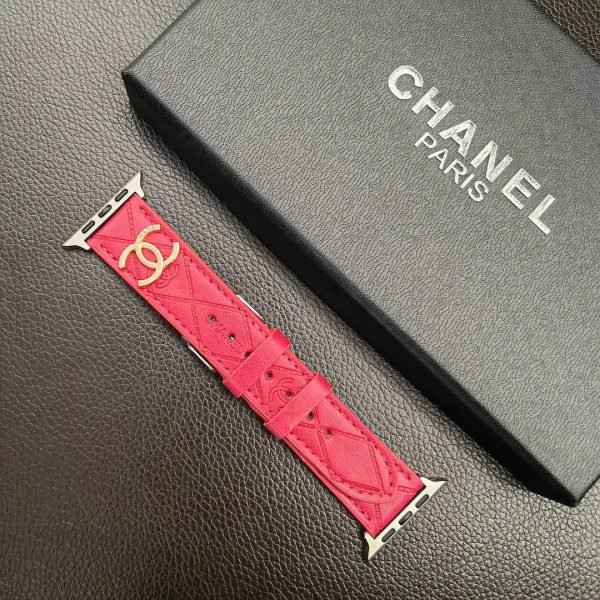 Luxury Gold Monogram 3D Embossed Leather Apple Watch Strap - 图片 16