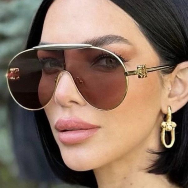 Oval round frame sunglasses - 图片 11