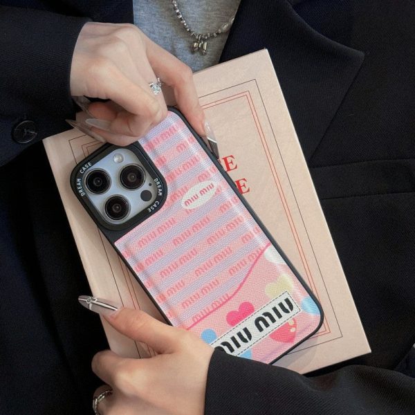 Miu Green & Pink Leather iPhone Case - 图片 6