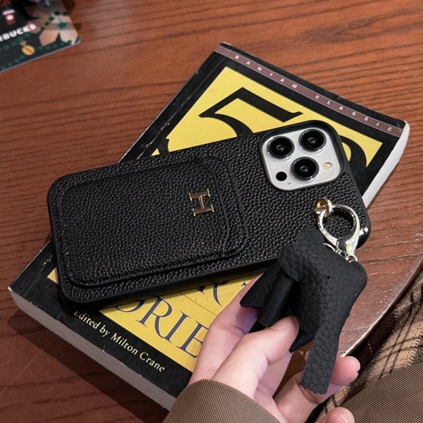 H Card Holder Leather Pendant iPhone Case - 图片 8