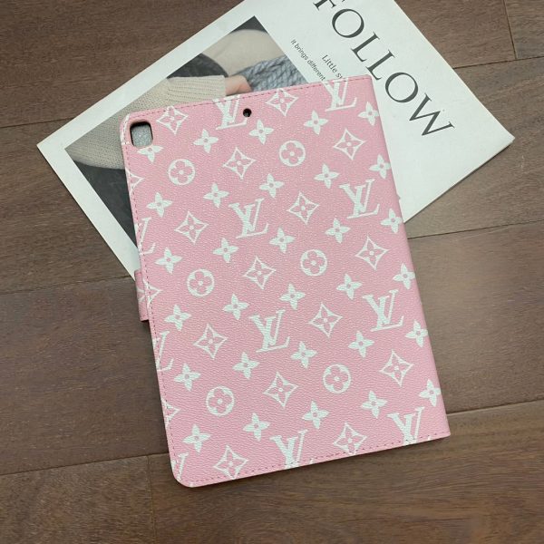 Elegant Monogram Canvas Flip Cover Apple iPad Protective Leather Case - 图片 8