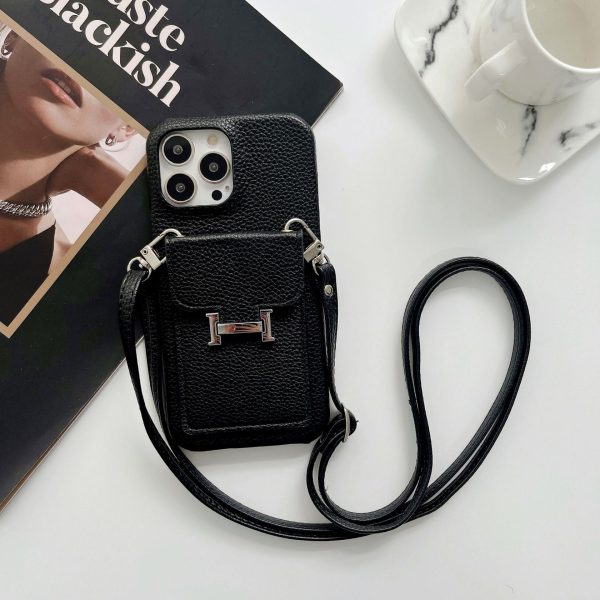 H Card Holder Leather Chain iPhone Case - 图片 8
