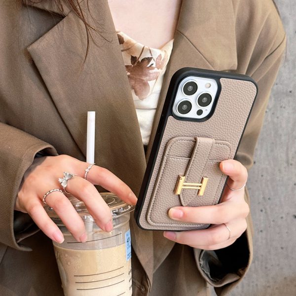 H Card Holder Leather iPhone Case - 图片 10