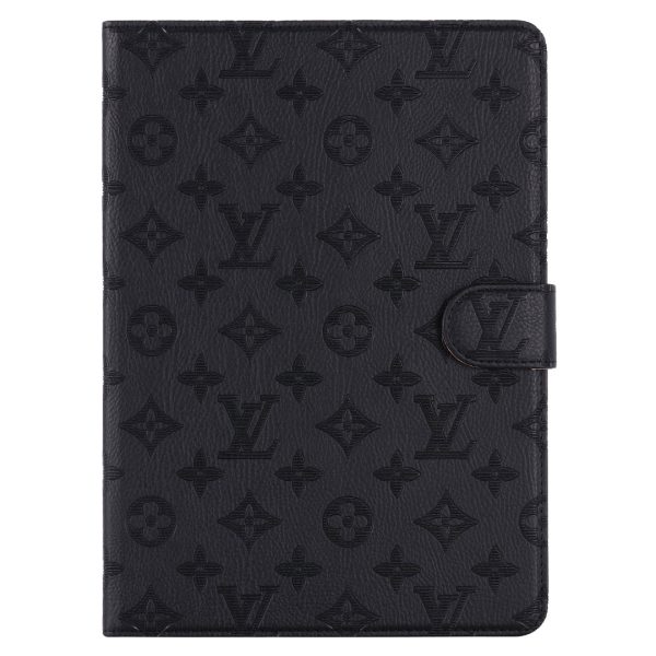 3D Embossed Canvas Monogram Holster Apple iPad Flip Cover With Stand Function - 图片 8