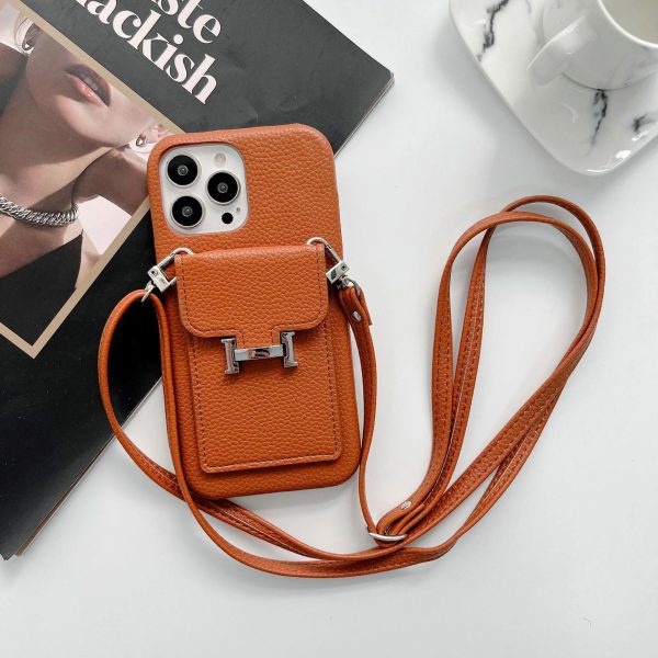 H Card Holder Leather Chain iPhone Case - 图片 9