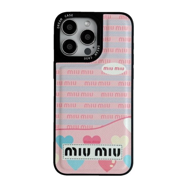 Miu Green & Pink Leather iPhone Case - 图片 12