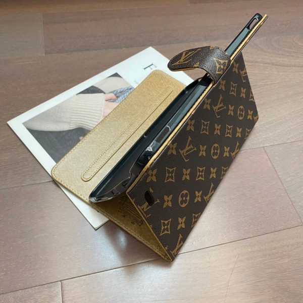 Elegant Monogram Canvas Flip Cover Apple iPad Protective Leather Case - 图片 16