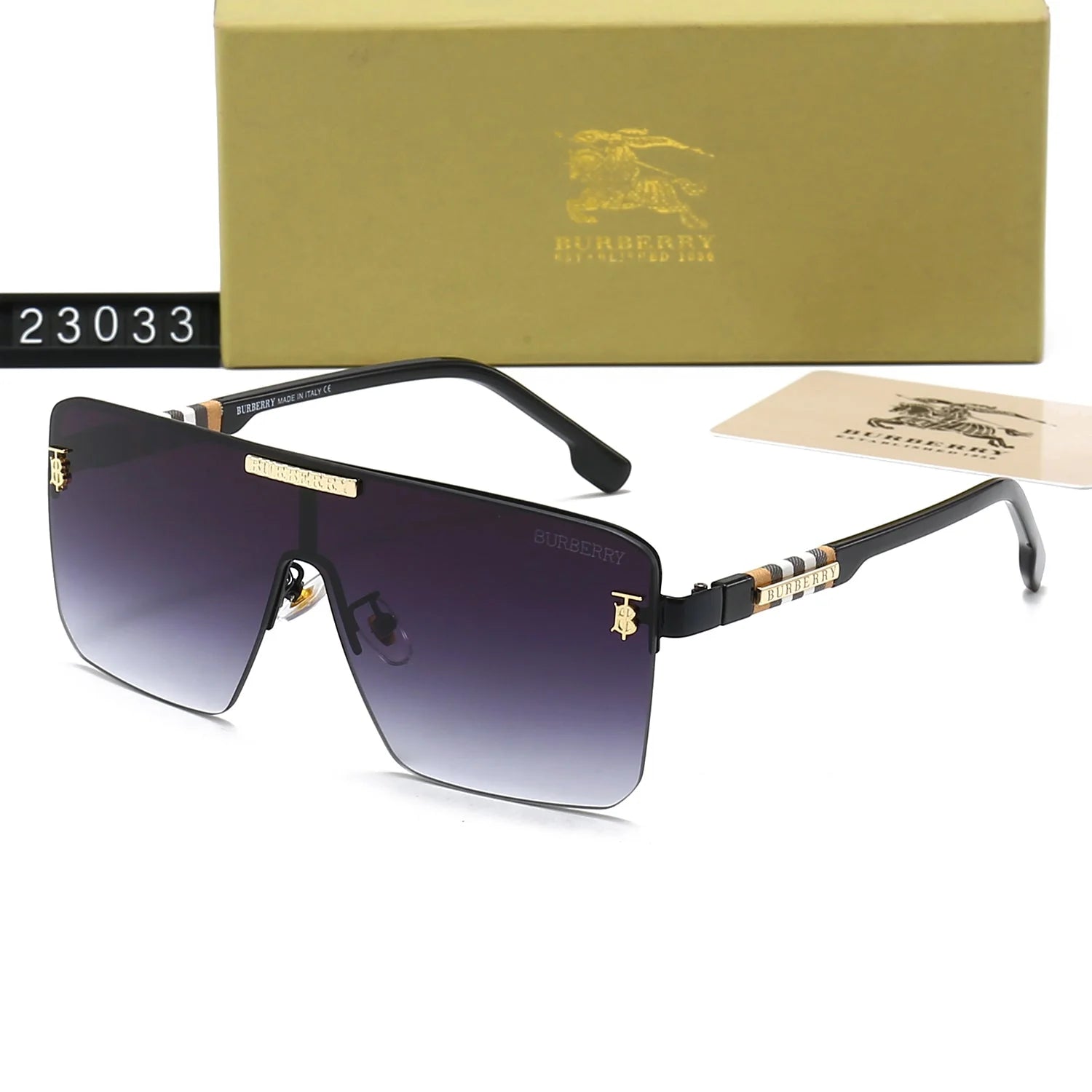 One-Piece Checkered HD Sunglasses 23033 - 图片 7