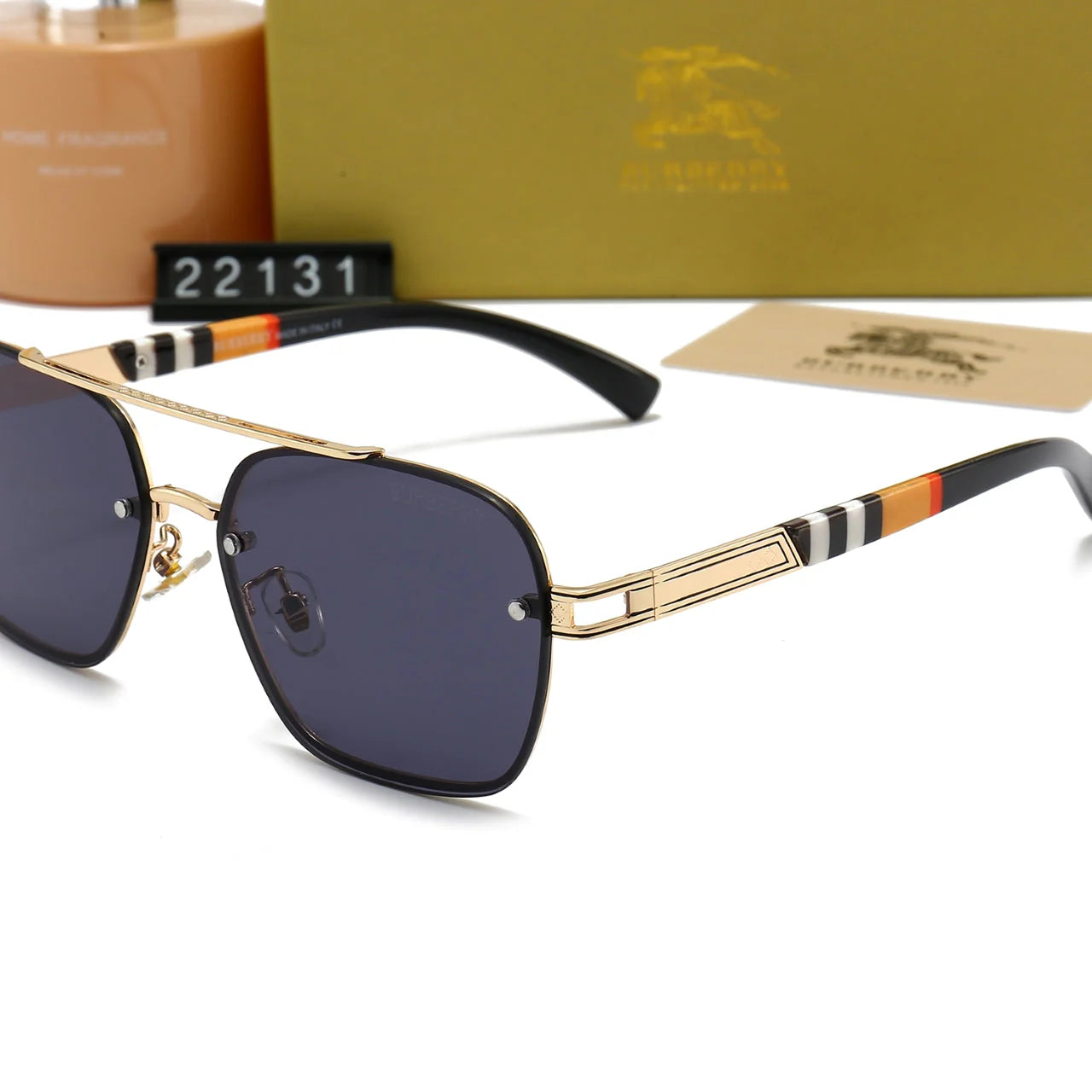 Plaid Metal Frame Sunglasses 22031 - 图片 11