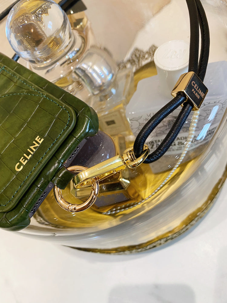 Alligator Print Celine iPhone Case With Card Holder And Strap Green -EYP241415 - 图片 5