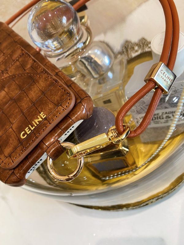 Alligator Print Celine iPhone Case With Card Holder And Strap Brown -EYP241415 - 图片 5