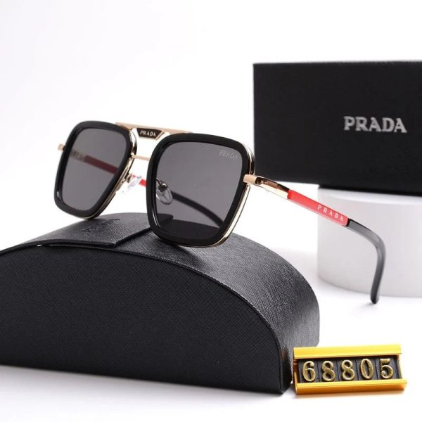 Unisex Double Bridge Metal Square Sunglasses 68805 - 图片 2