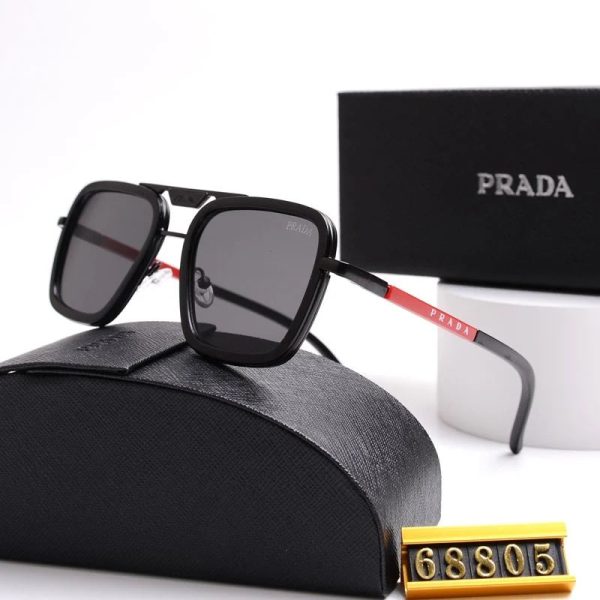 Unisex Double Bridge Metal Square Sunglasses 68805 - 图片 4