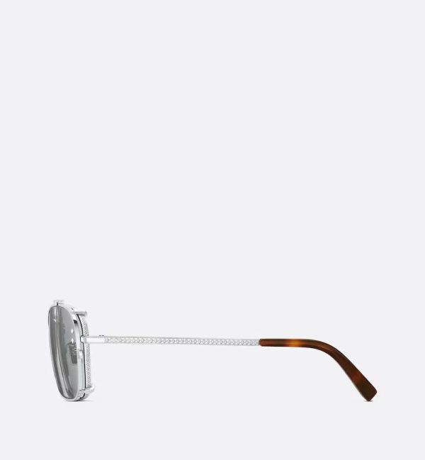 Light Blue and Silver Mirrored Square Sunglasses CDDMS4U - 图片 3