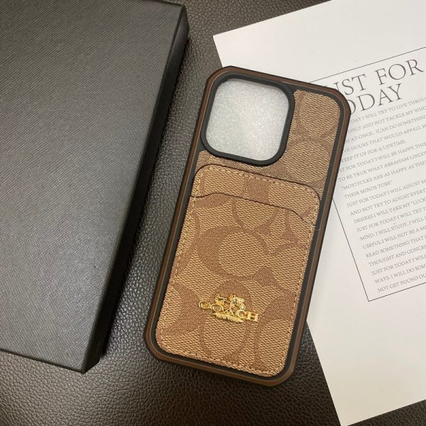 Coach iPhone Case With Card Holder Coffee -KB241416 - 图片 2