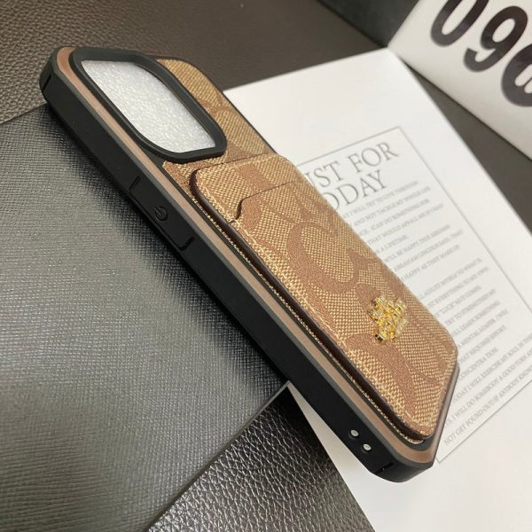 Coach iPhone Case With Card Holder Coffee -KB241416 - 图片 5